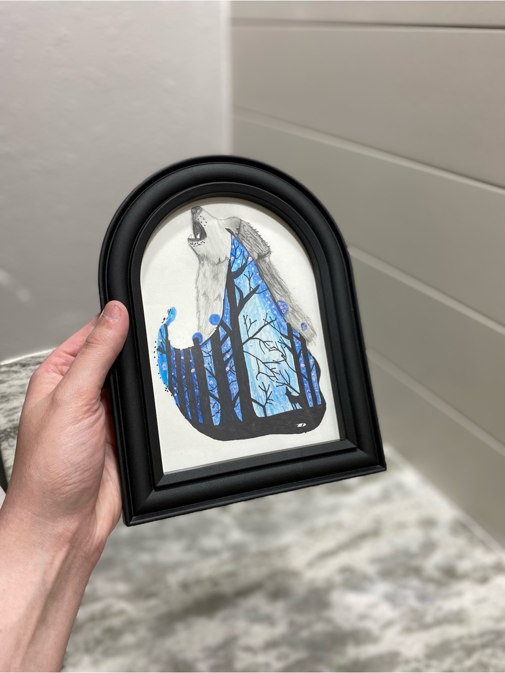 Blue and Black Wolf Illustration - Picture 6 of 8